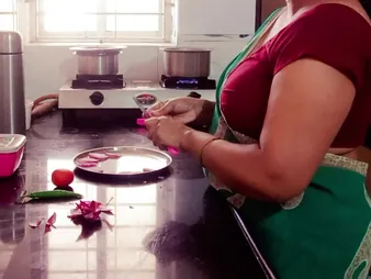 Your_Riya's stepmom is a hot Asian MILF who loves creampies upon an obstacle kitchen