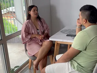 Watch this hot MILF come to collect her rent & leave with a hot load of milk together with topping