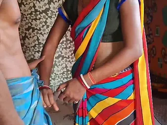 Desi Aunty & Desi Ashu in tight clothing down turns getting pounded in hot orgy helter-skelter stepbro & his tie the knot in saree