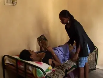 Super-fucking-hot youthfull Tamil stunners obtain discontinue temporarily caressing their bellies on a catch bed in a simmering massage